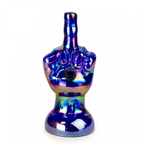 Retro Glass 10" Middle Finger Water Pipe