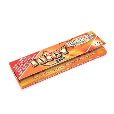Juicy Jay Flavoured Rolling Papers 1 1/4 PEACHES & CREAM