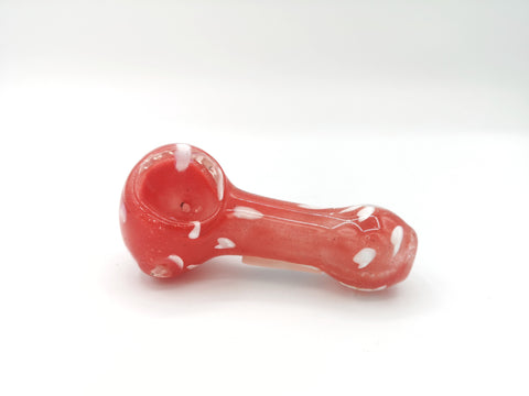 3" Red Polkadot Glass Pipe