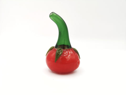 Vintage Tomato Glass Hand Pipe