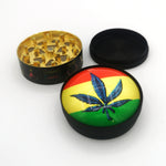 Glass Top Grinders - Pot Leaf