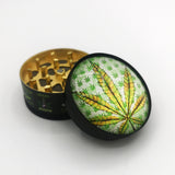 Glass Top Grinders - Pot Leaf